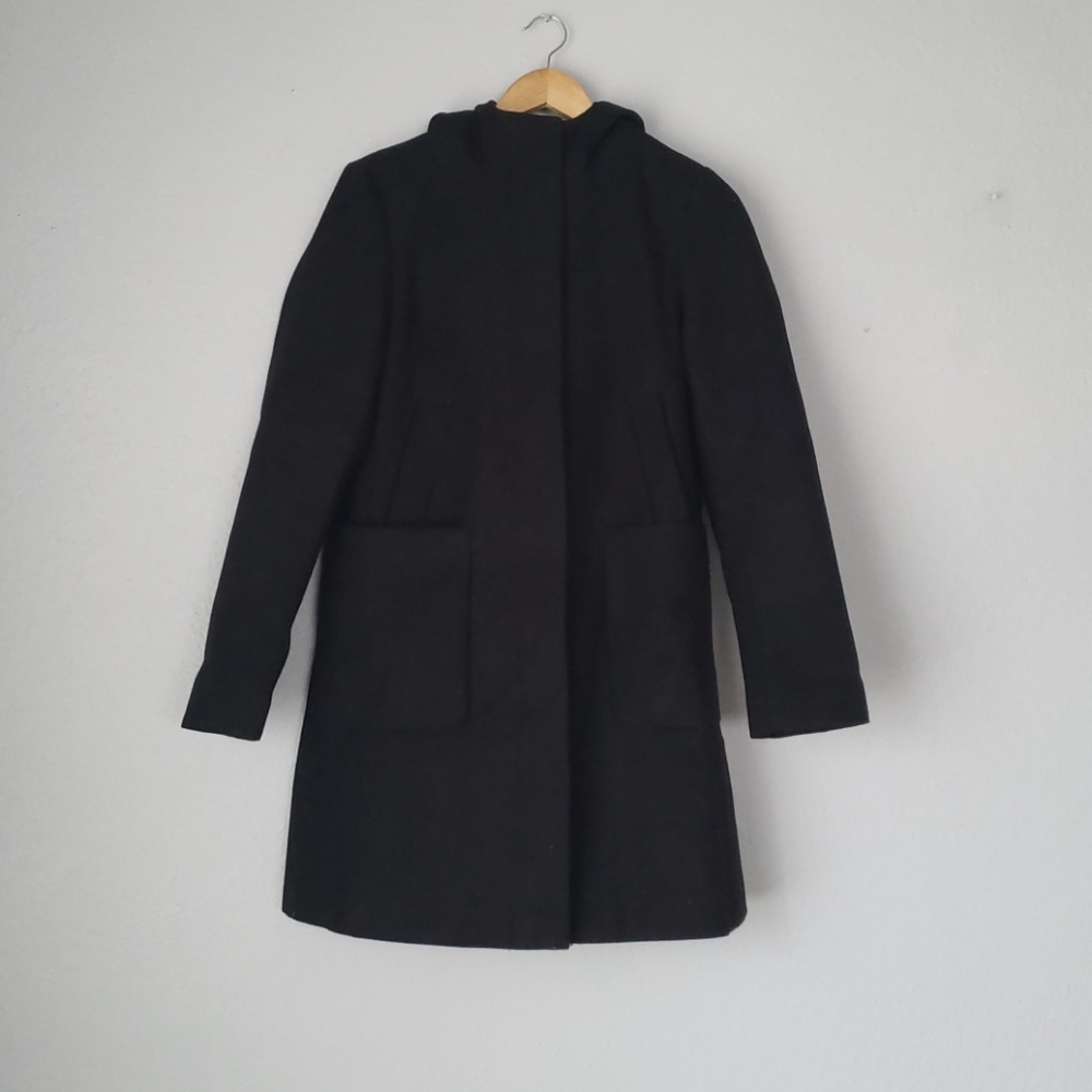 Sleek black hooded jacket